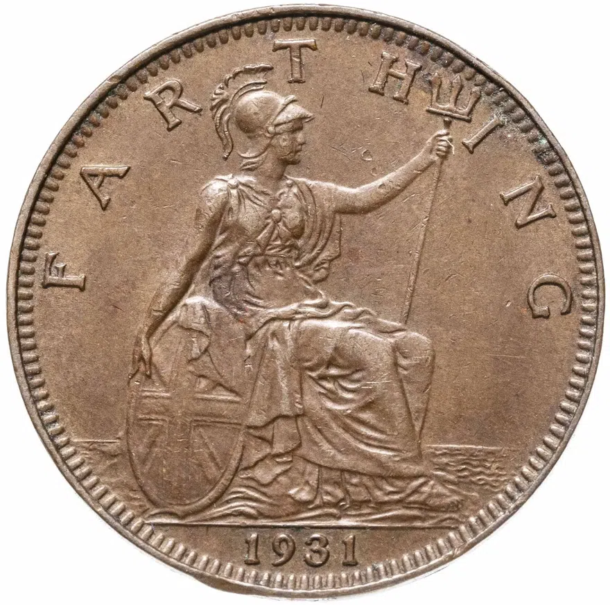 Великобритания 1 фартинг (farthing) 1931, реверс