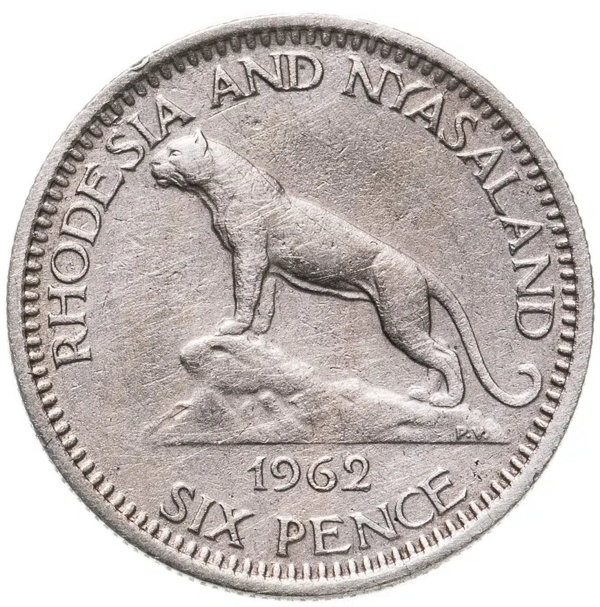 Родезия и Ньясаленд 6 пенсов (pence) 1962