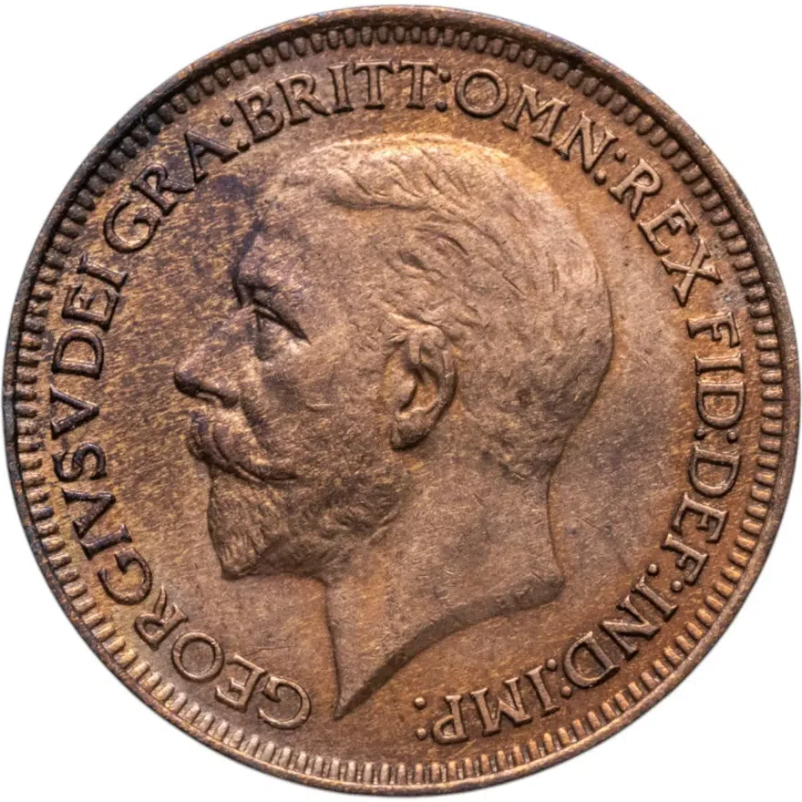 Великобритания 1 фартинг (farthing) 1932, аверс