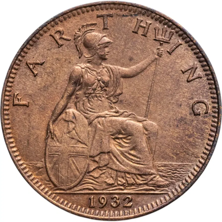 Великобритания 1 фартинг (farthing) 1932, реверс