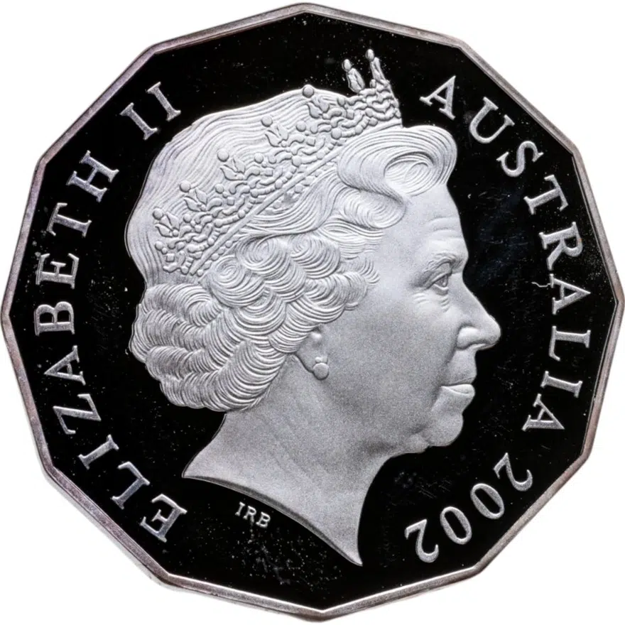 Австралия 50 центов (cents) 2005 Proof 50 лет правления королевы Елизаветы II, реверс