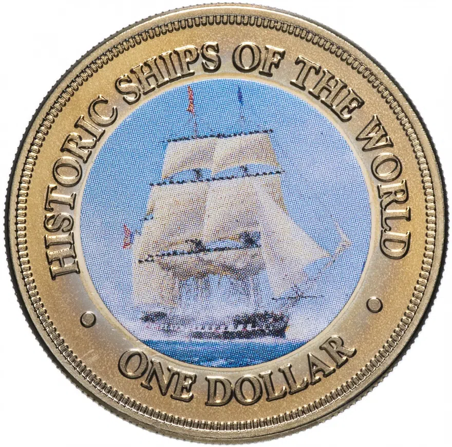 Острова Кука 1 доллар (dollar) 2003 "Исторические корабли"