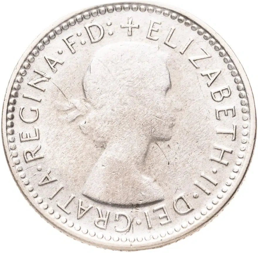 Австралия 6 пенсов (pence) 1958, аверс