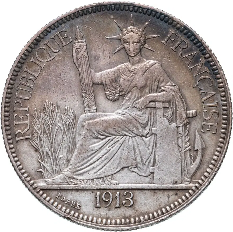 Французский Индокитай 1 пиастр (piastre) 1913