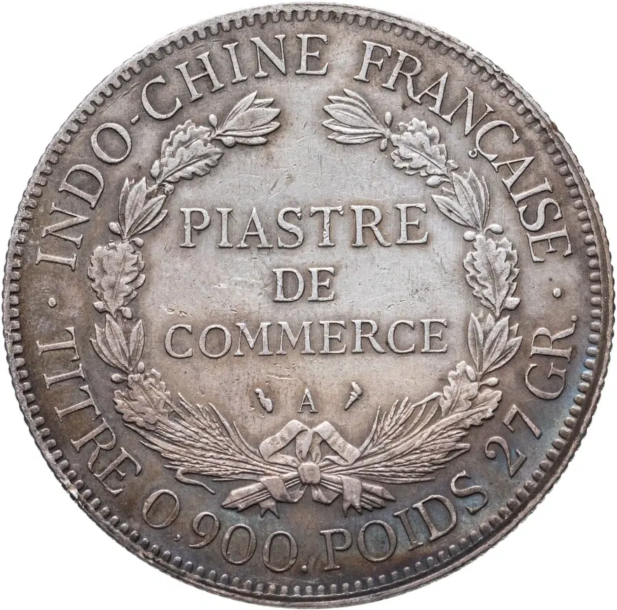 Французский Индокитай 1 пиастр (piastre) 1913, реверс