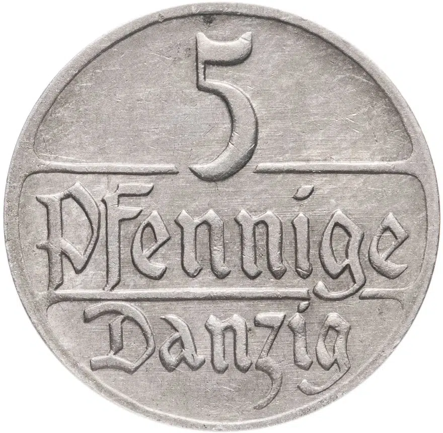 Данциг 5 пфеннигов (pfennig) 1923, реверс