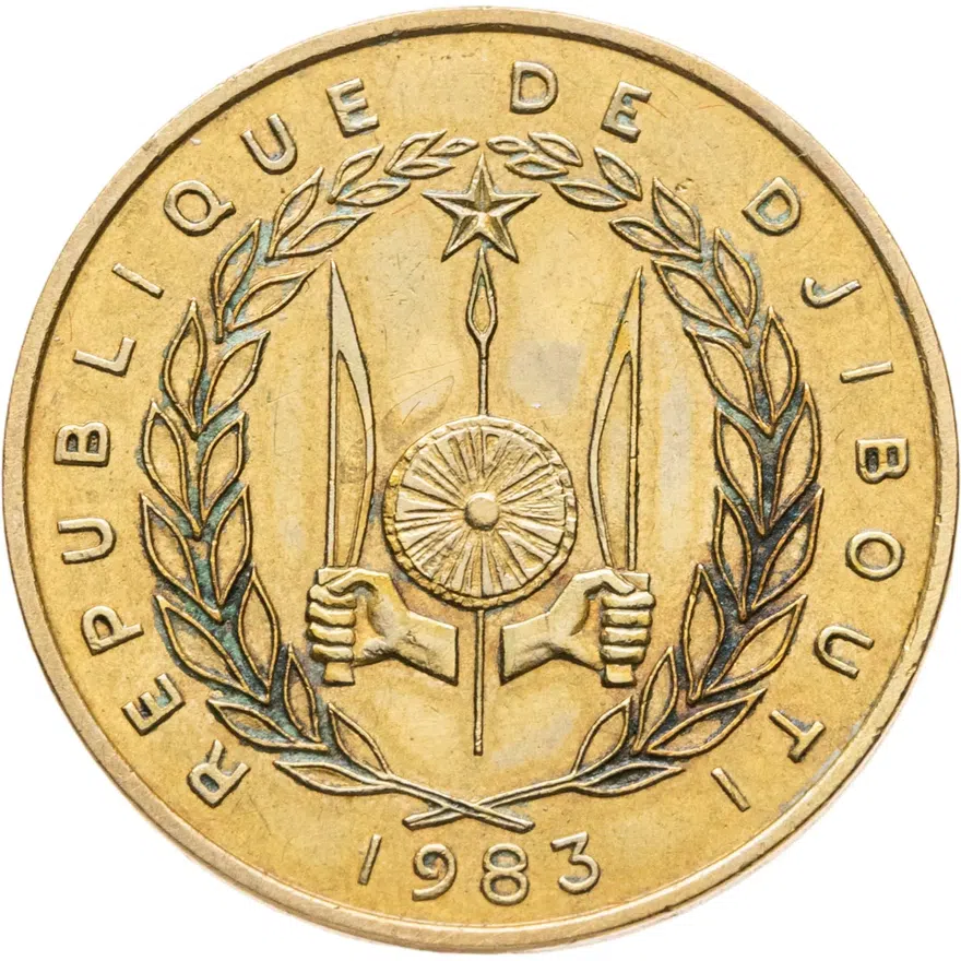 Джибути 20 франков (francs) 1983, реверс