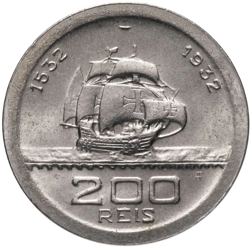 Бразилия 200 рейс (reis) 1932 "400 лет колонизации Бразилии"