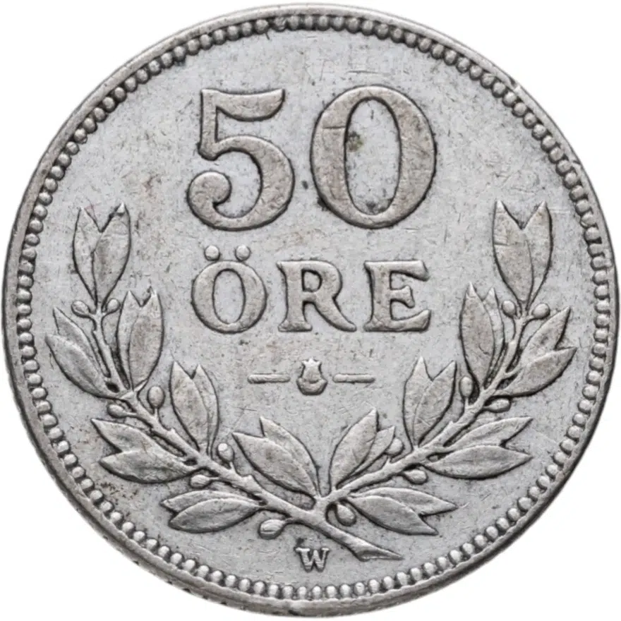 Швеция набор из 4-х монет 50 эре 1883-1919, реверс