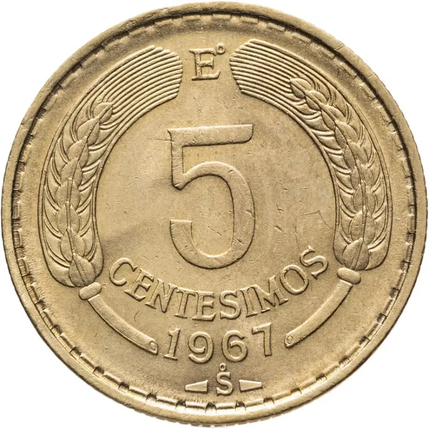Чили 5 сентесимо (centesimos) 1967, аверс