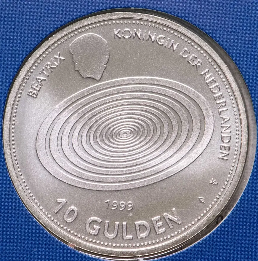 Нидерланды 10 гульденов (gulden) 1999  Милленниум, в буклете, аверс
