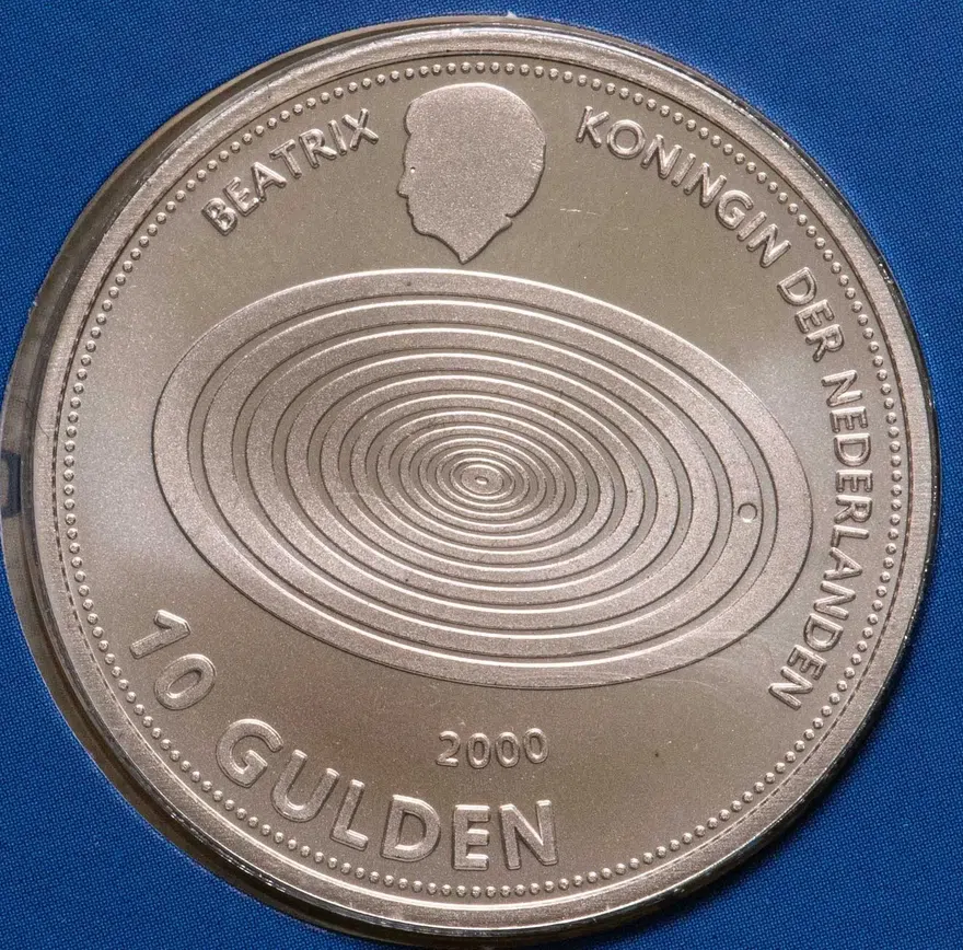 Нидерланды 10 гульденов (gulden) 1999  Милленниум, в буклете, реверс