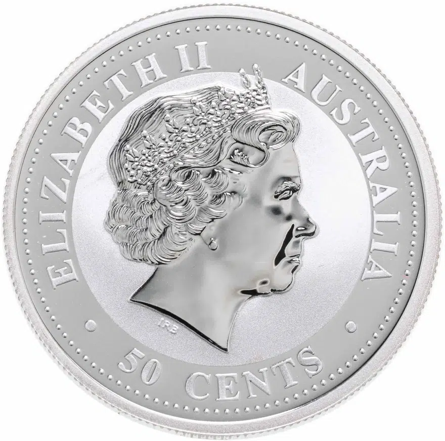 Австралия 50 центов (cents) 2005   Восточный календарь - Год Петуха, Цветное покрытие, реверс