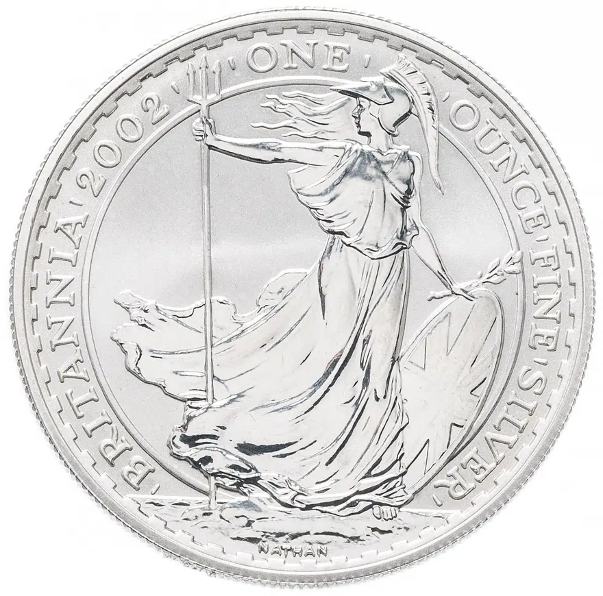 Великобритания 2 фунта (pounds) 2002 "Стоящая Британия", аверс