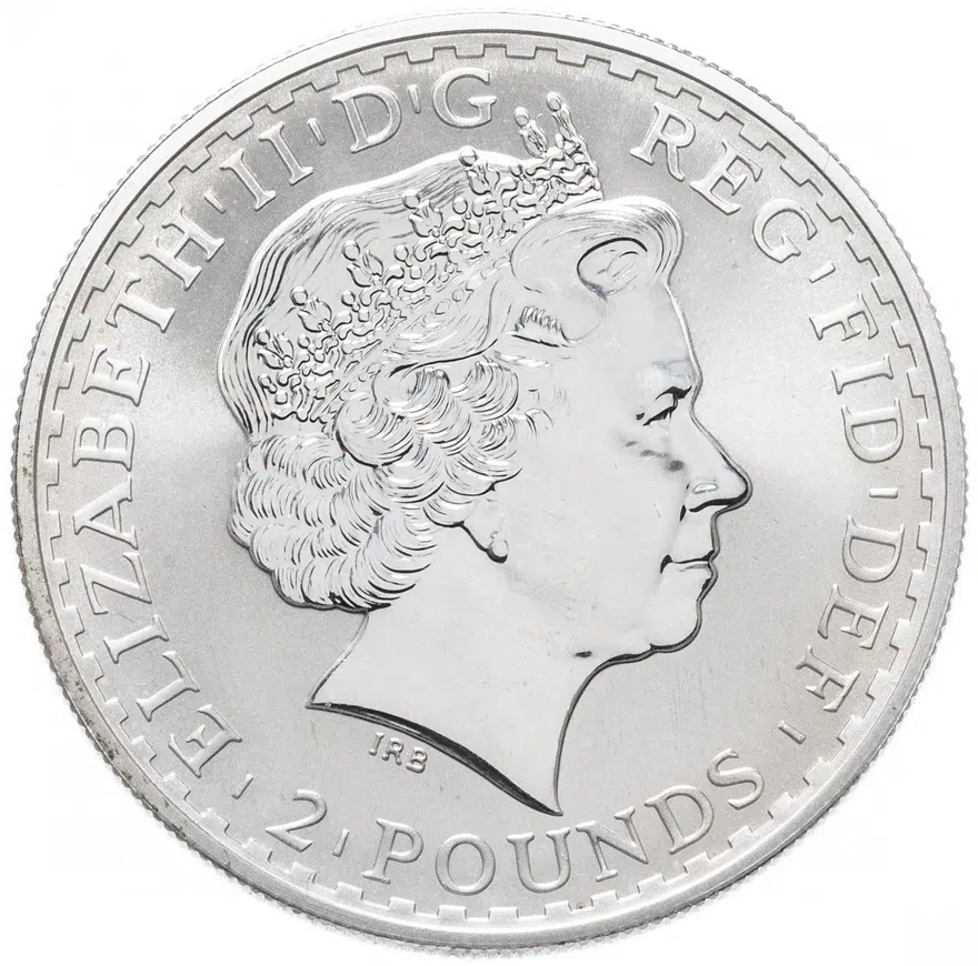 Великобритания 2 фунта (pounds) 2002 "Стоящая Британия", реверс