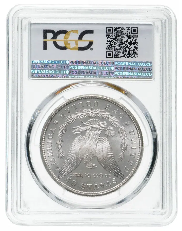 США 1 доллар (dollar) 1881 S "Доллар Моргана" в слабе NGC MS62, реверс