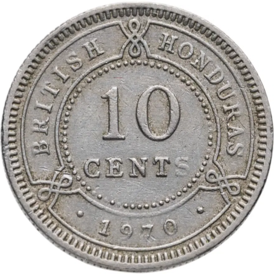 Британский Гондурас 10 центов (cents) 1970