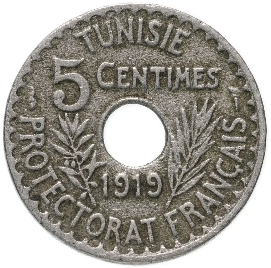 Тунис 5 сантимов (centimes) 1919