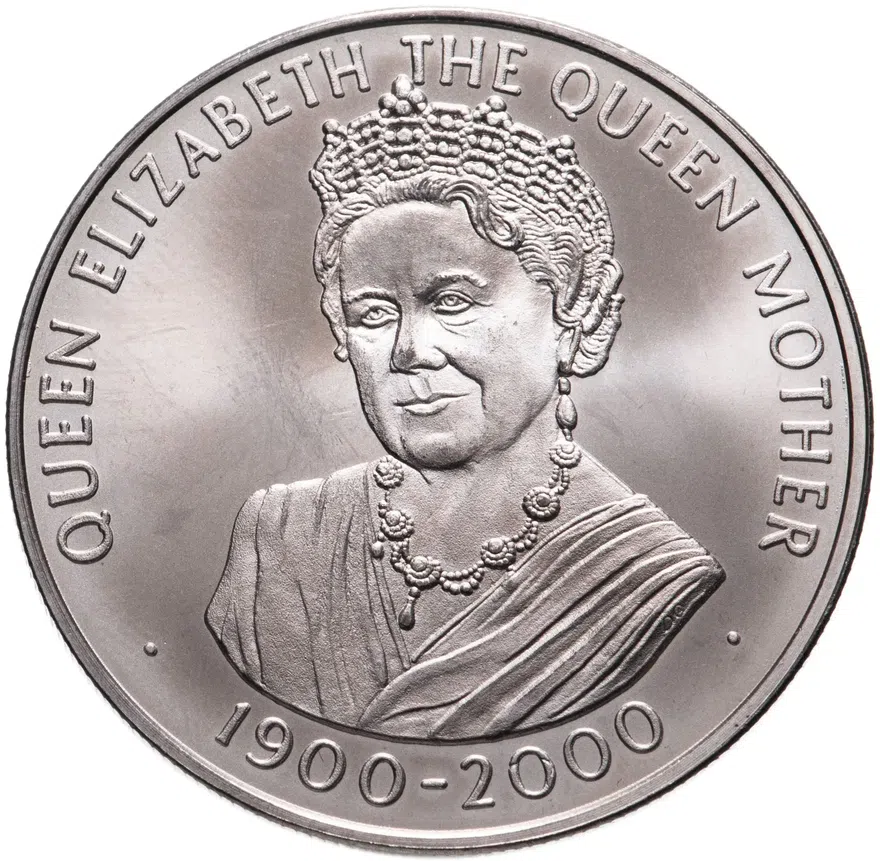 Остров Вознесения 50 пенсов (pence) 2000  100 лет со дня рождения Королевы Матери, реверс