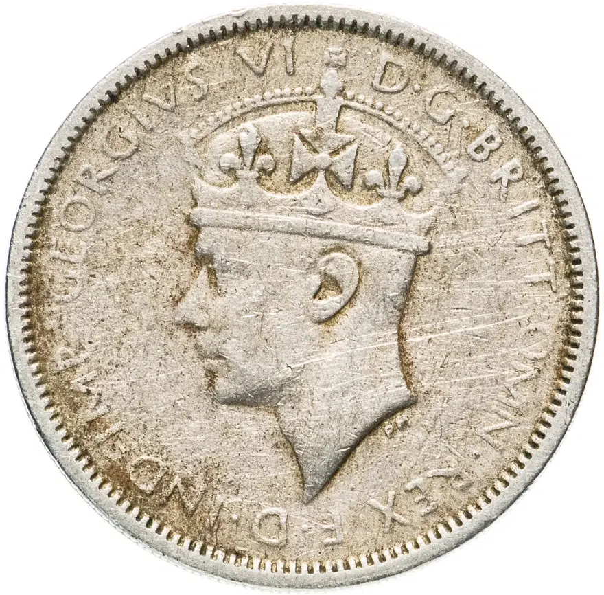Британская Западная Африка 3 пенса (pence) 1943 знак монетного двора: "H" - Хитон, Бирмингем
