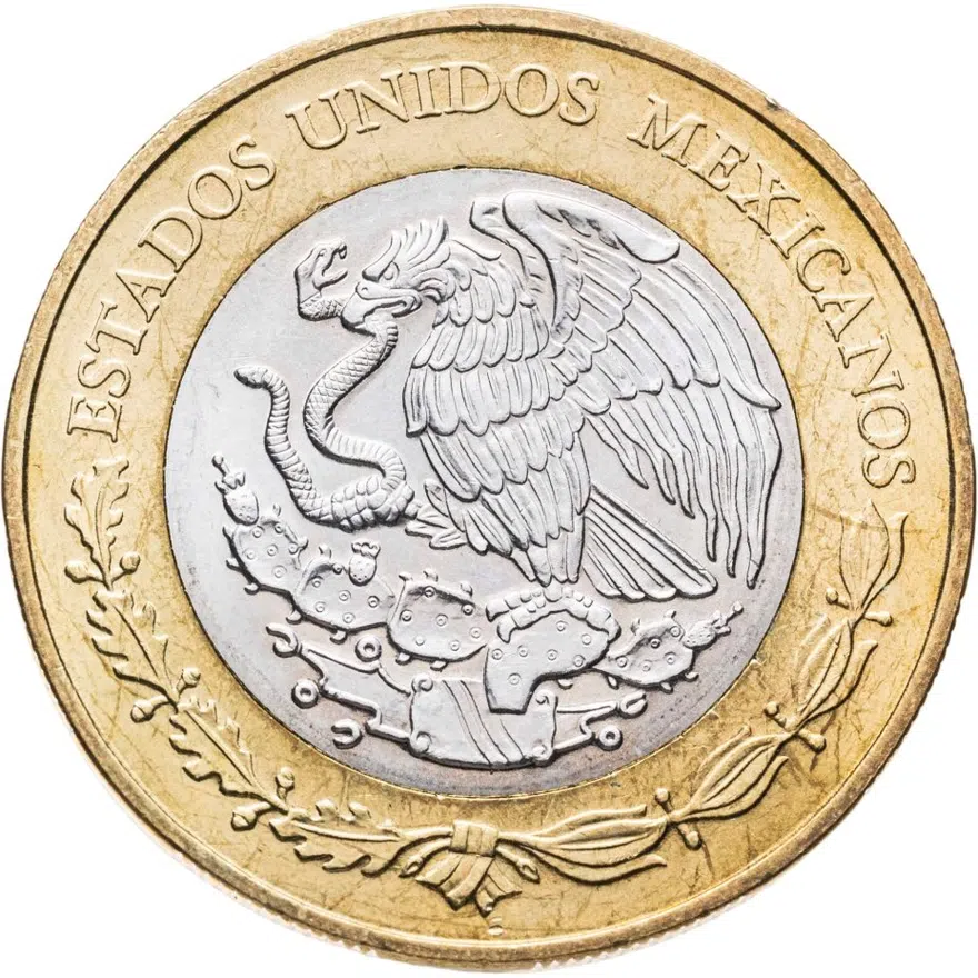 Мексика 20 песо (pesos) 2014  100 лет героической обороне Веракруса, реверс