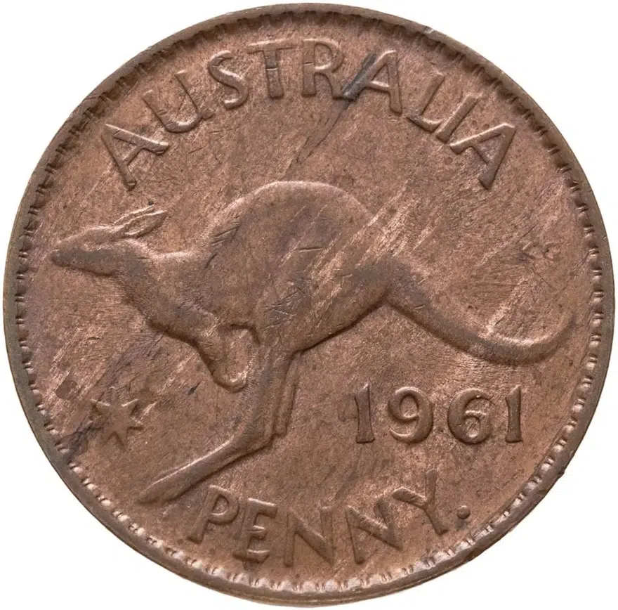 Австралия 1 пенни (penny) 1961, аверс