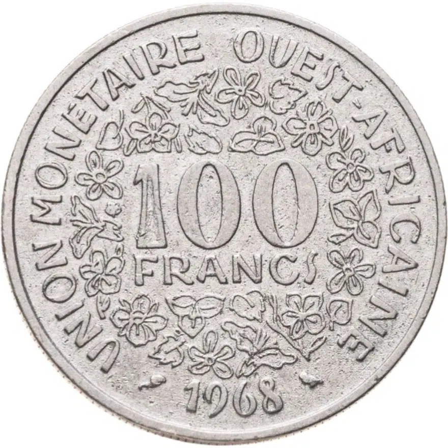 Западная Африка (BCEAO) 100 франков (francs) 1968, реверс