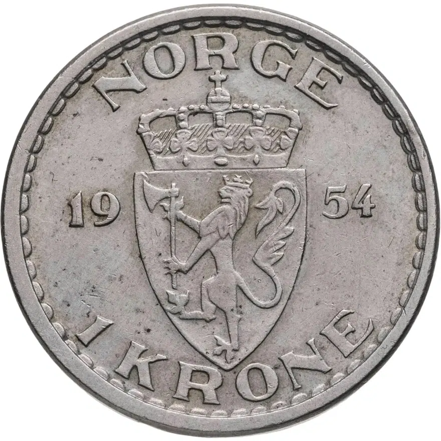 Норвегия 1 крона (crown) 1954