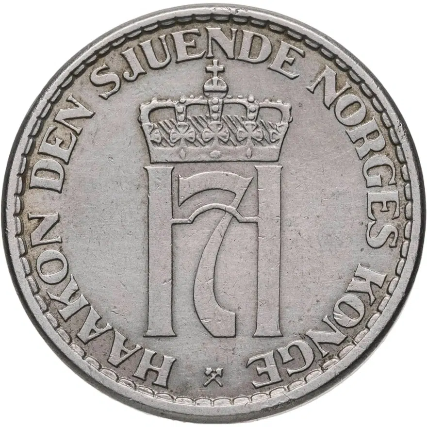 Норвегия 1 крона (crown) 1954, реверс
