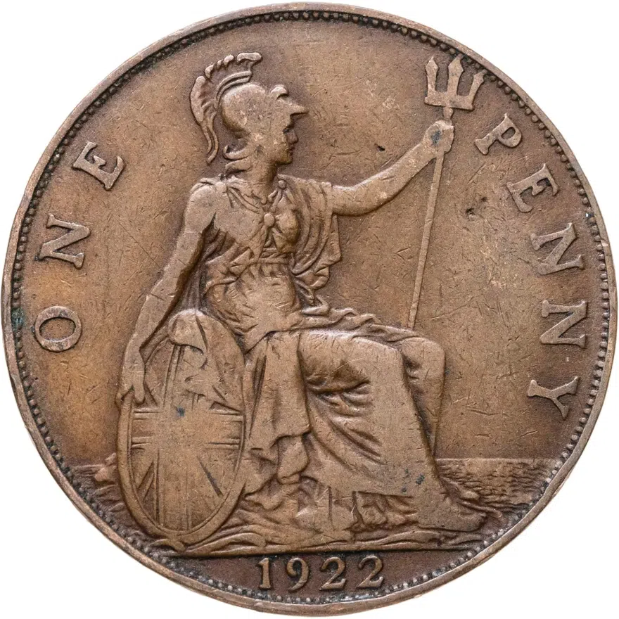 Великобритания 1 пенни (penny) 1922, реверс