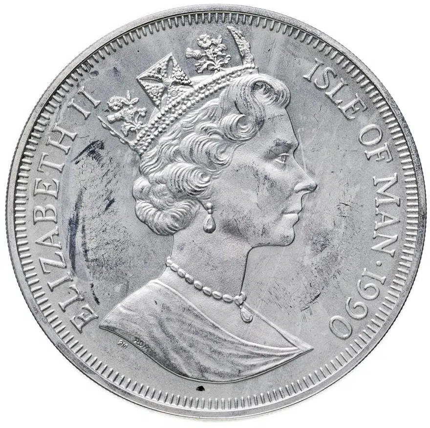 Остров Мэн 1 крона (crown) 1990 "Чемпионат мира по футболу, Италия 1990 - Болонья, Генуя", реверс