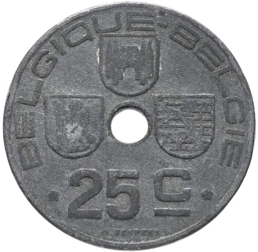 Бельгия 25 сантимов (centimes) 1942