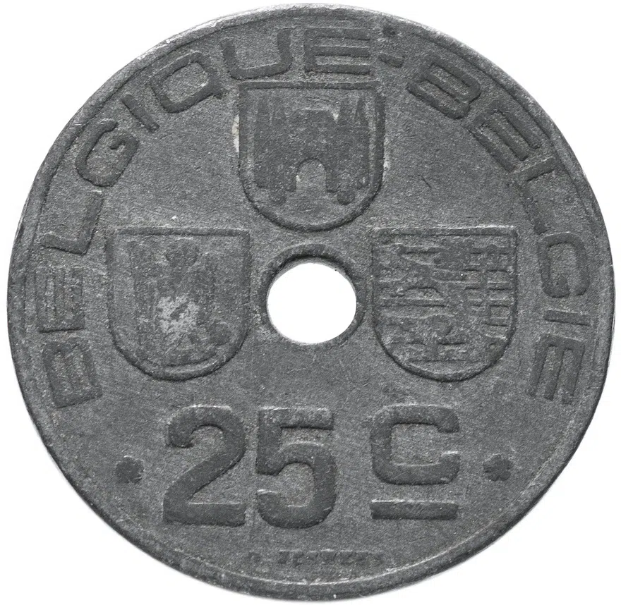 Бельгия 25 сантимов (centimes) 1942, реверс