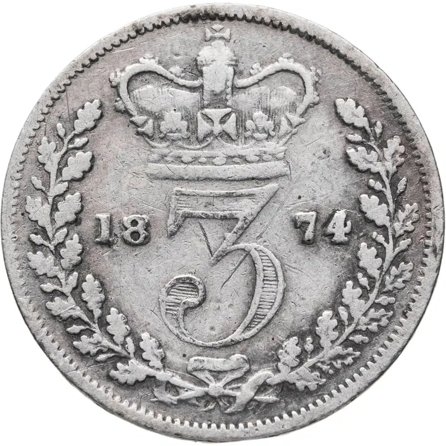 Великобритания 3 пенса (pence) 1874
