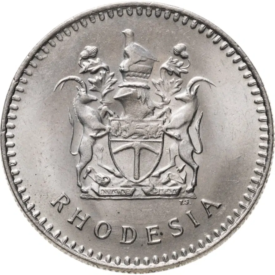 Родезия 20 центов (cents) 1975, реверс