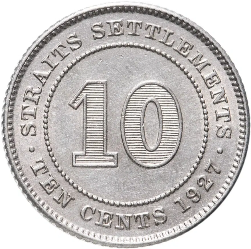 Стрейтс Сетлментс 10 центов (cents) 1927