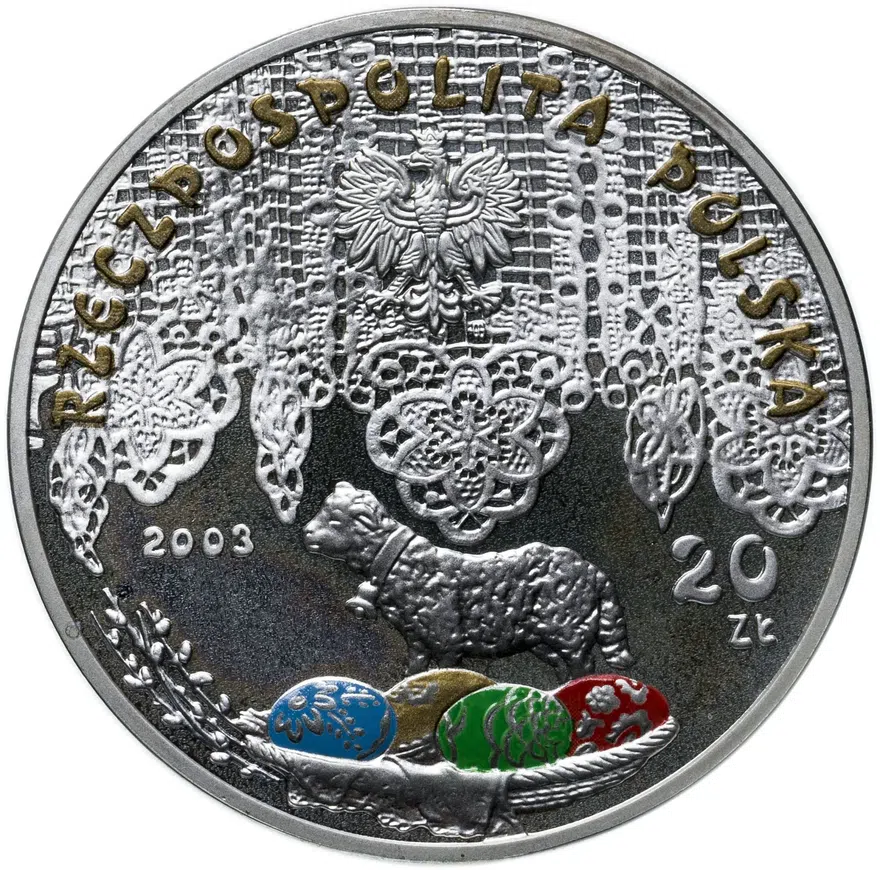 Польша 20 злотых (zlotych) 2003  Ритуалы Польши - Поливальный понедельник