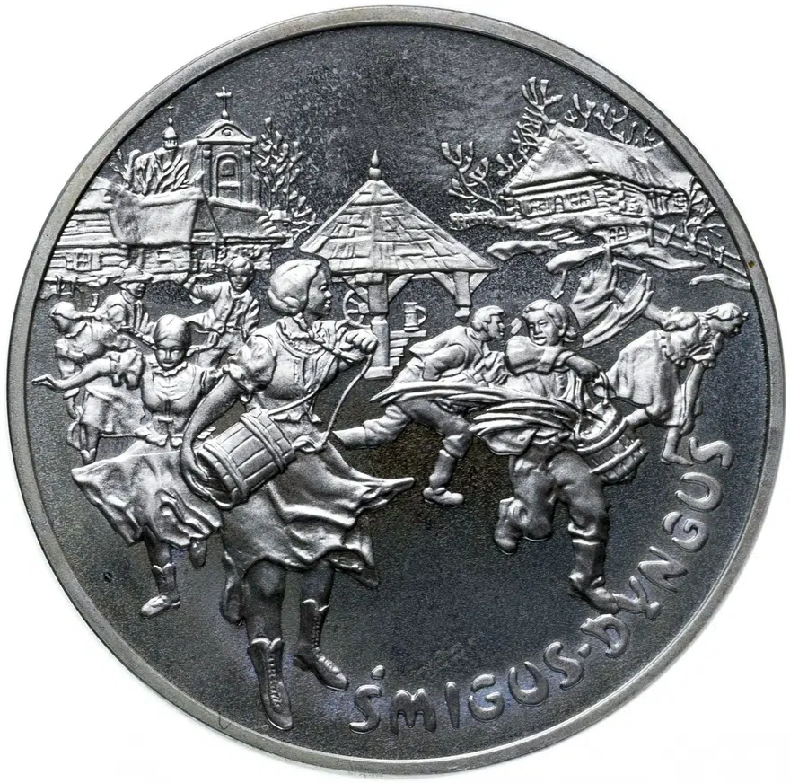 Польша 20 злотых (zlotych) 2003  Ритуалы Польши - Поливальный понедельник, реверс