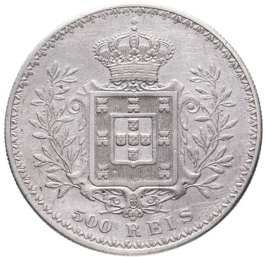 Португалия 500 рейс (reis) 1896, реверс