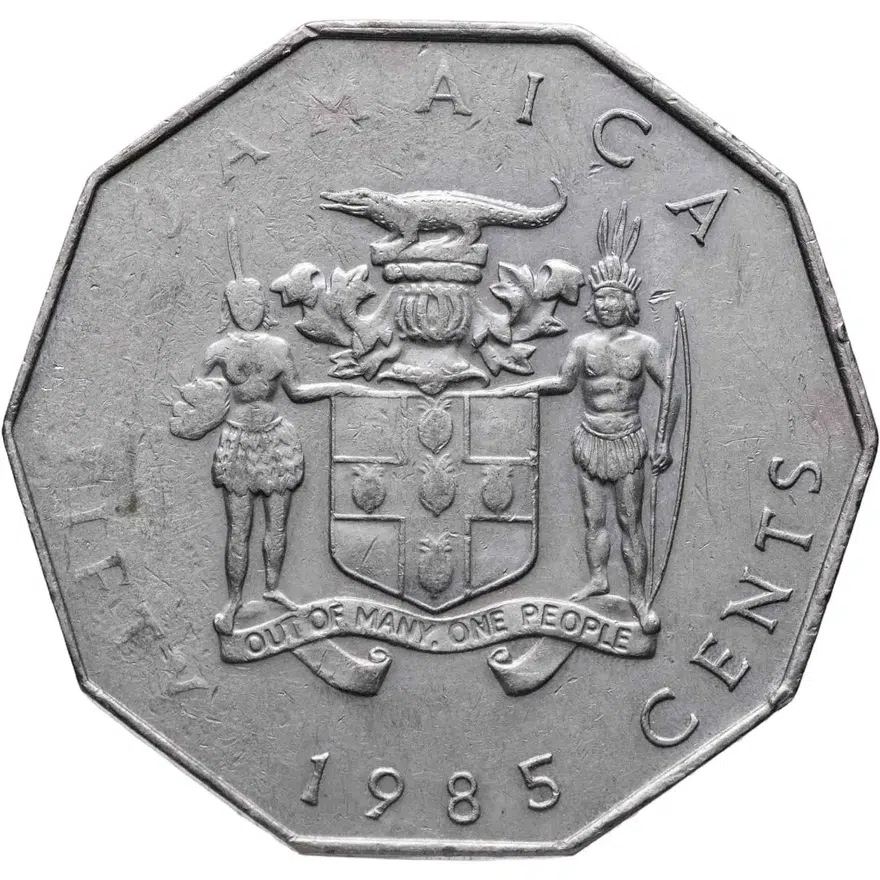 Ямайка 50 центов (cents) 1985, реверс