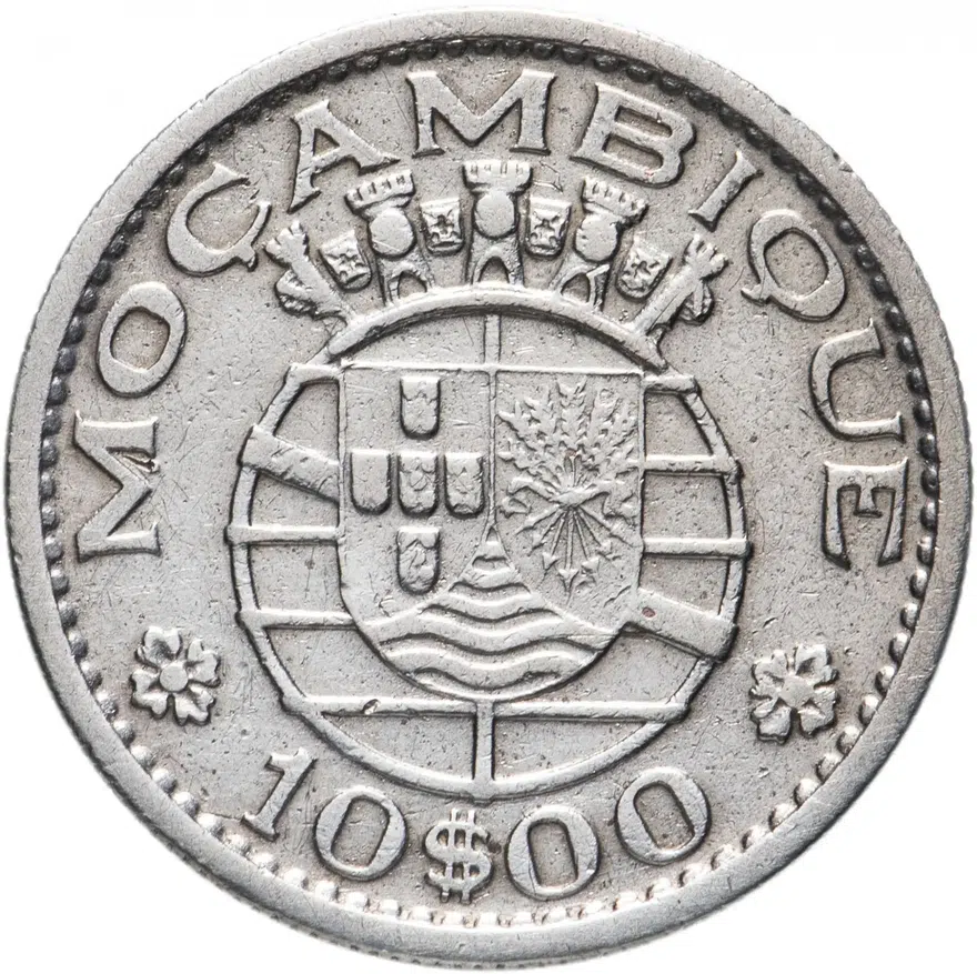 Мозамбик 10 эскудо (escudos) 1966, реверс