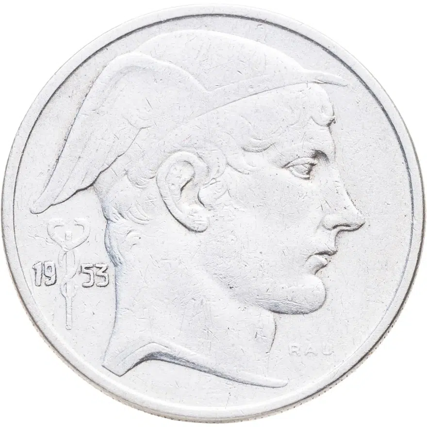 Бельгия 20 франков (francs) 1953  Надпись на голландском - 'BELGIE'