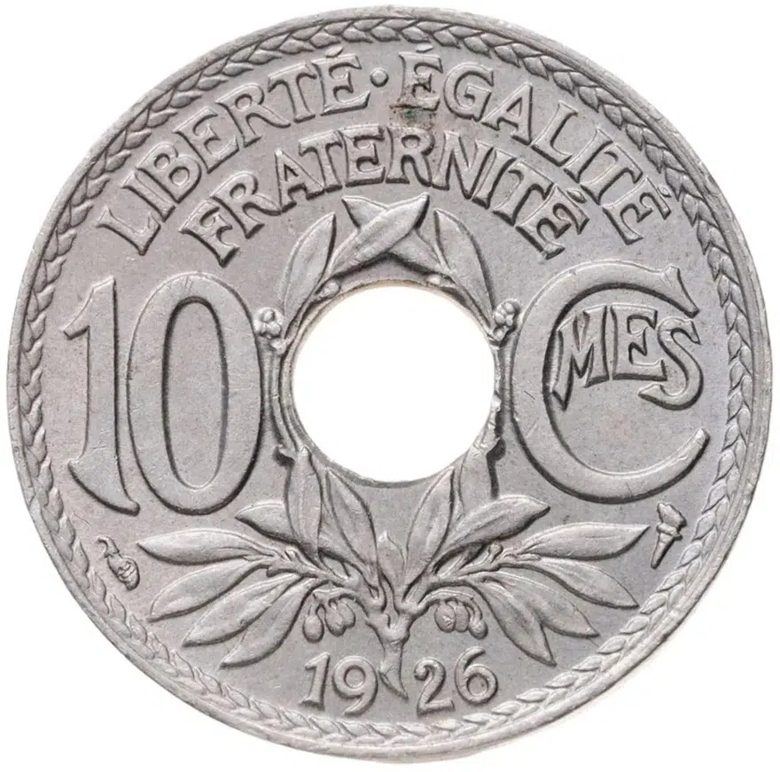 Франция 10 сантимов (centimes) 1926, аверс