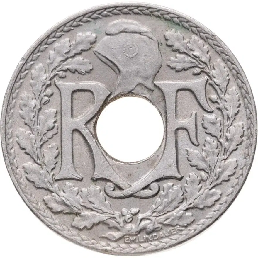 Франция 10 сантимов (centimes) 1926, реверс