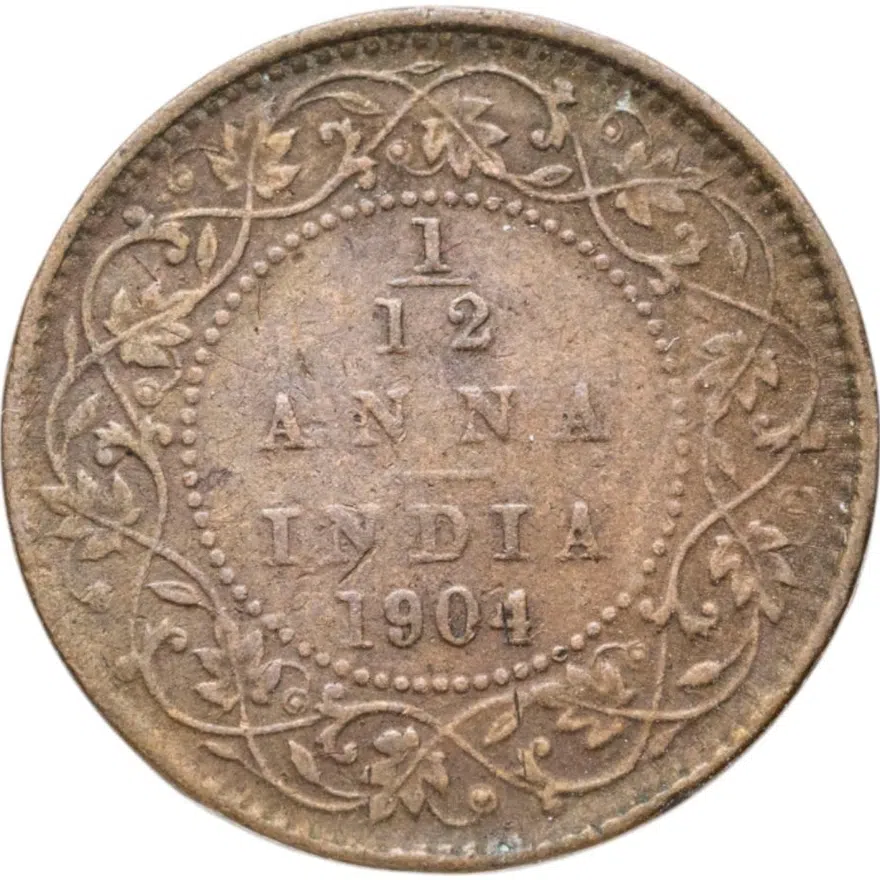 Индия 1/12 анны 1904, аверс