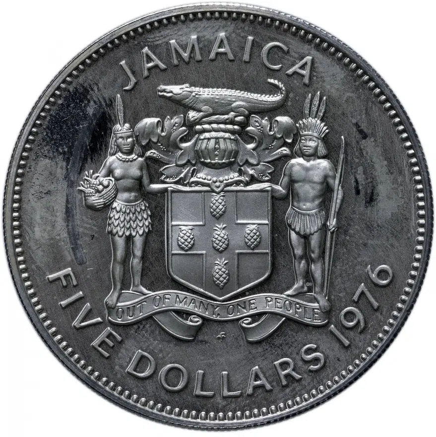 Ямайка 5 долларов (dollars) 1976