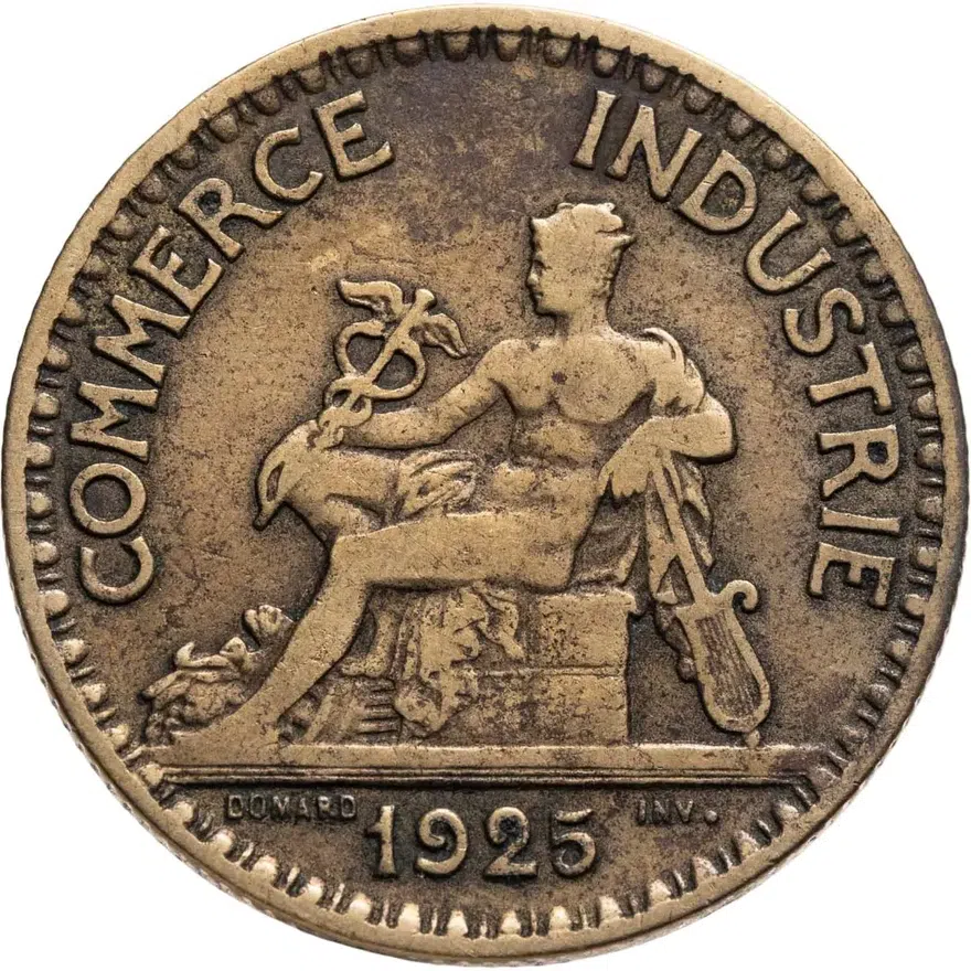 Франция 2 франка (francs) 1925, реверс