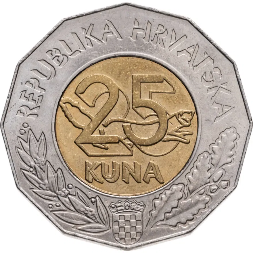 Хорватия 25 кун (kuna) 1999  Европейский Союз, реверс
