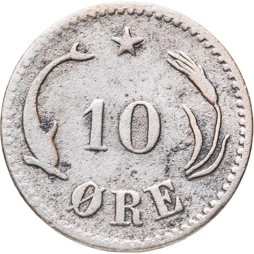 Дания 10 эре (ore) 1875