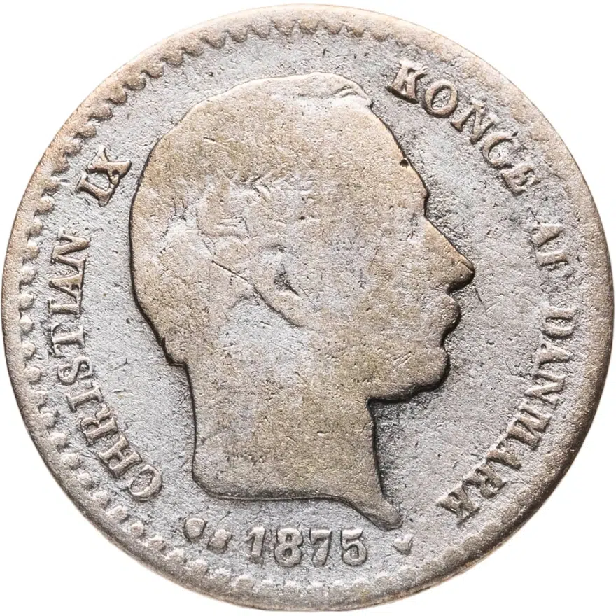 Дания 10 эре (ore) 1875, реверс